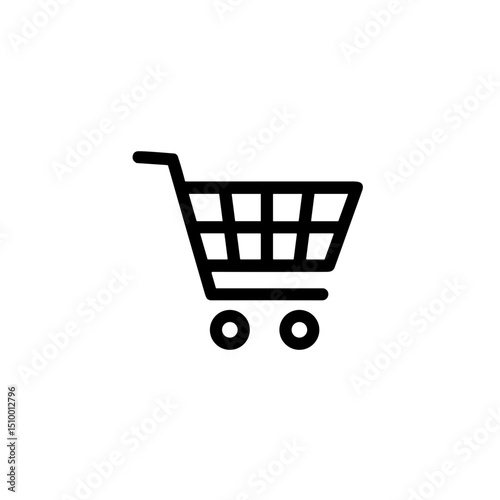 Shopping cart outline icon, retail and e-commerce concept