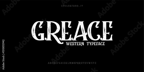 Font Greace .Elegant Font Uppercase Lowercase and Number. wedding font, Classic Lettering Minimal Fashion Designs. Typography modern serif fonts regular decorative vintage concept. vector illustration