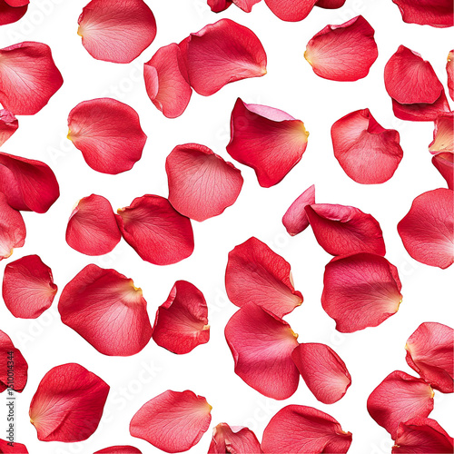 2d illustration of a tileable pattern of wild rose petals isolated on a white transparent background