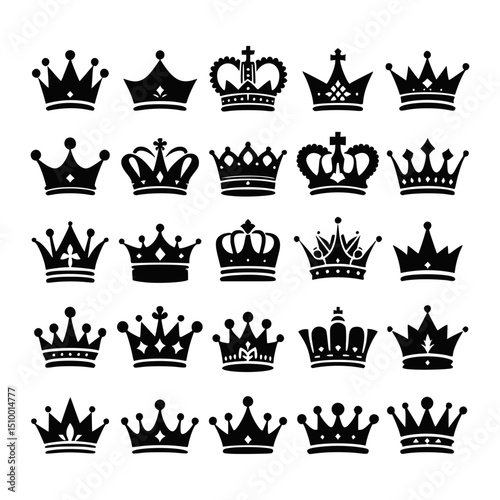 Elegant Crown Patterns on a Dark Background