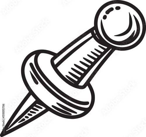 push pin line art stock photos premium quality