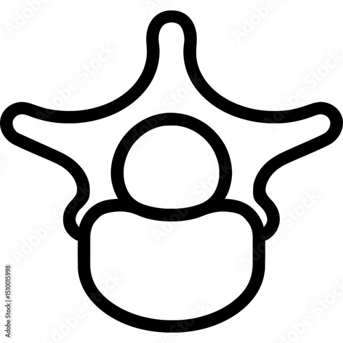 Minimal outline icon of vertebrae in vector style
