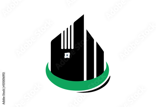 Modern Building Icon Logo Design – Real Estate, Construction, Architecture Art SVG Transparent File for Property Branding and Urban Projects