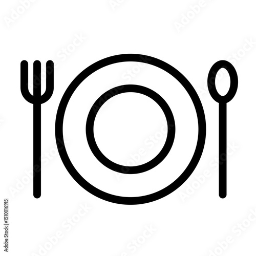 spoon, plate, and fork icon vector illustration. Restaurant vector illustration
