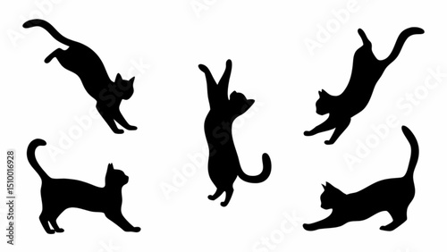 set of cats silhouettes | 