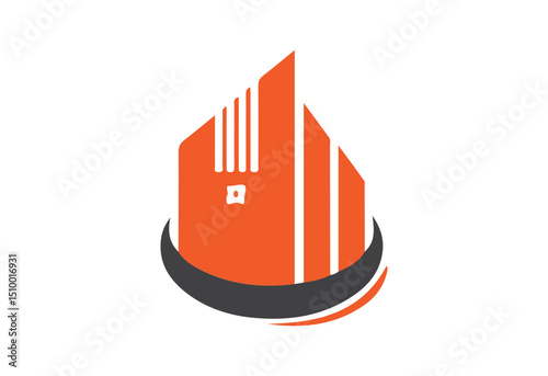 Modern Building Icon Logo Design – Real Estate, Construction, Architecture Art SVG Transparent File for Property Branding and Urban Projects