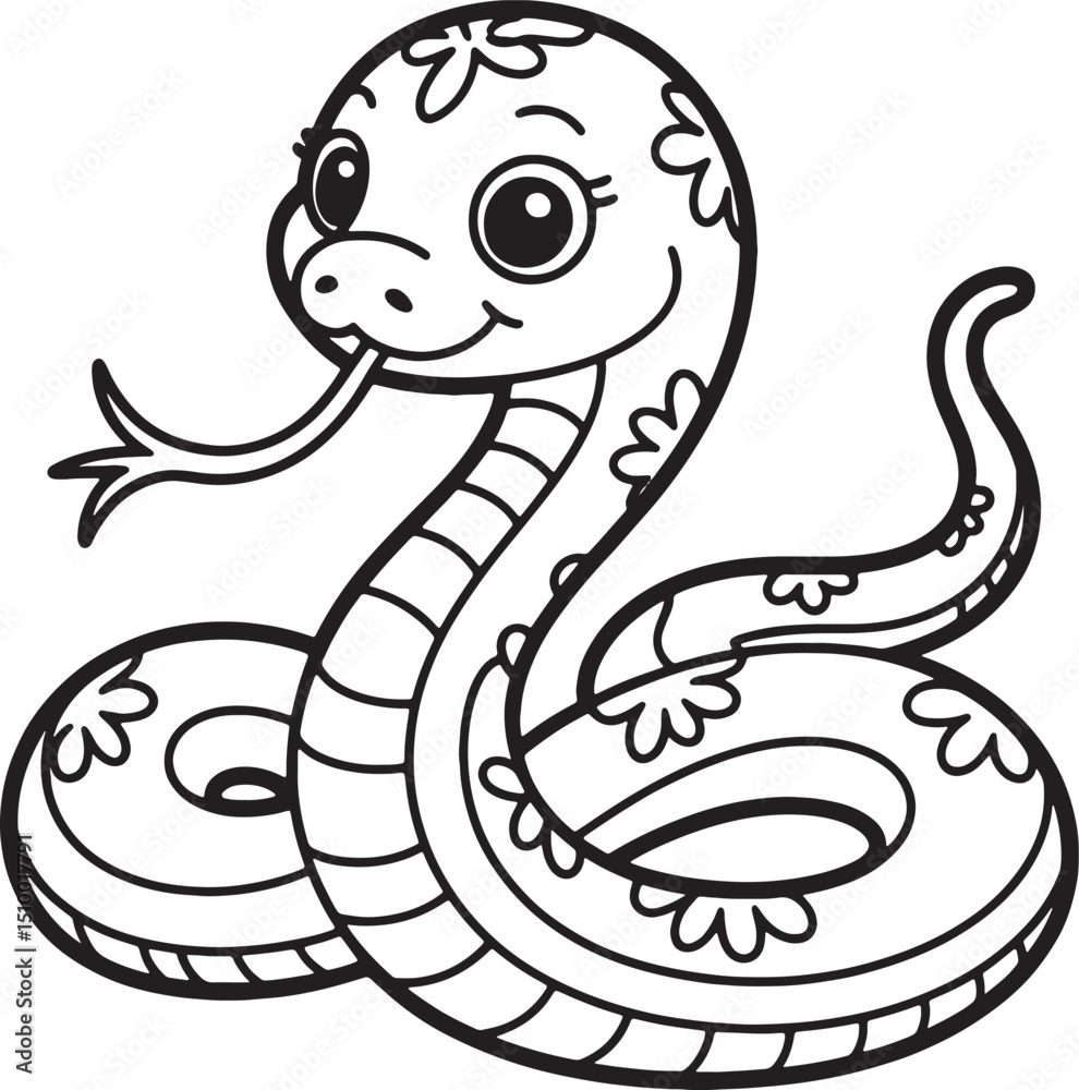 Fototapeta premium snake line art transparent background premium quality