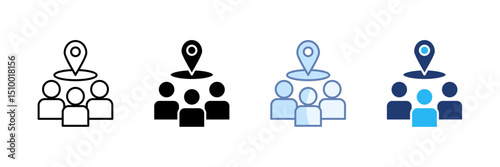 Mapping Icon Set Multiple Style Collection