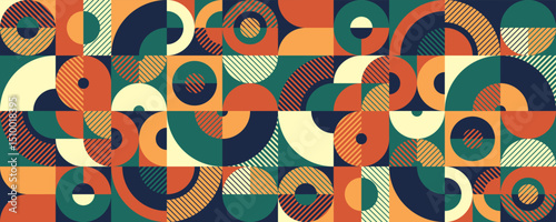 Seamless vector abstract background, geometric seamless pattern, tiling endless wallpaper with geometrical shapes structure in ethnic colors.