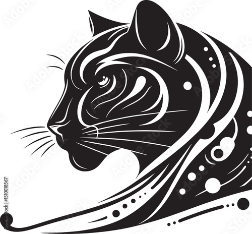 tiger silhouette line art design transparent background stock photos premium quality