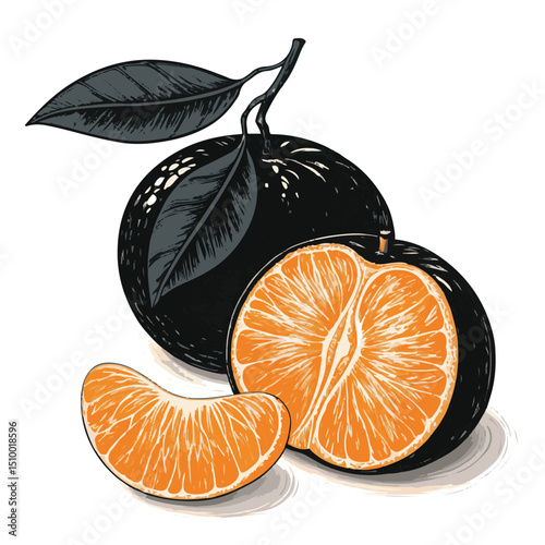 Fresh, juicy, ripe orange and citrus fruit slices isolated on white