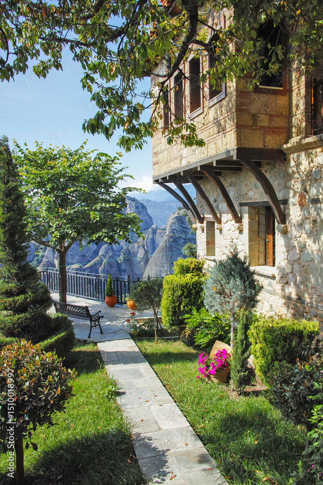 Fototapeta premium Panoramic view of Meteora Monasteries, Greece