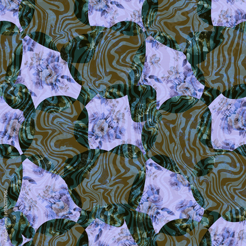 Fototapeta Naklejka Na Ścianę i Meble -  seamless pattern with flowers
