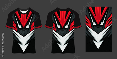 Dynamic Red and Black Esports Jersey Template