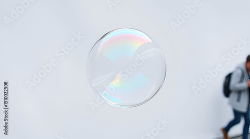 soap bubbles on a blue background