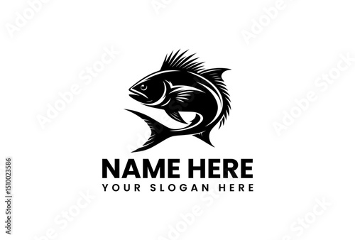A vibrant snapper fish vector logo silhouette showcasing diverse aquatic life