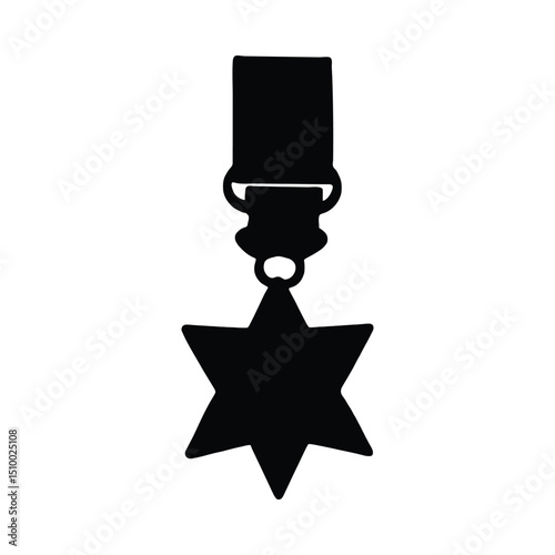 Six pointed star medal silhouette