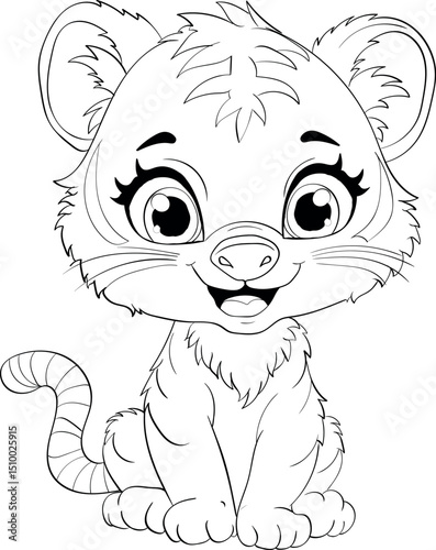 Cute tiger coloring 
