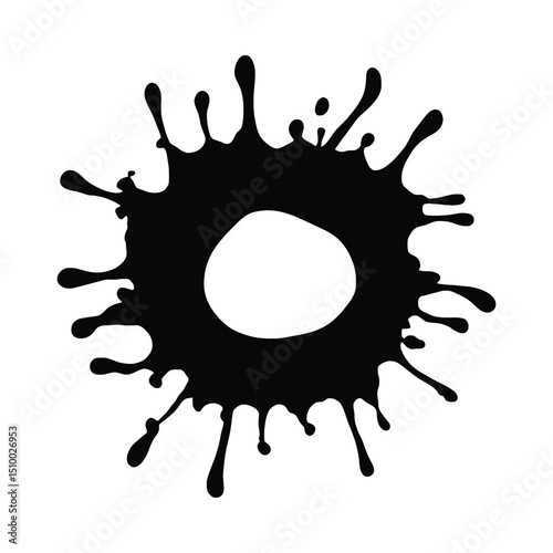 Abstract ink blot spatter silhouette
