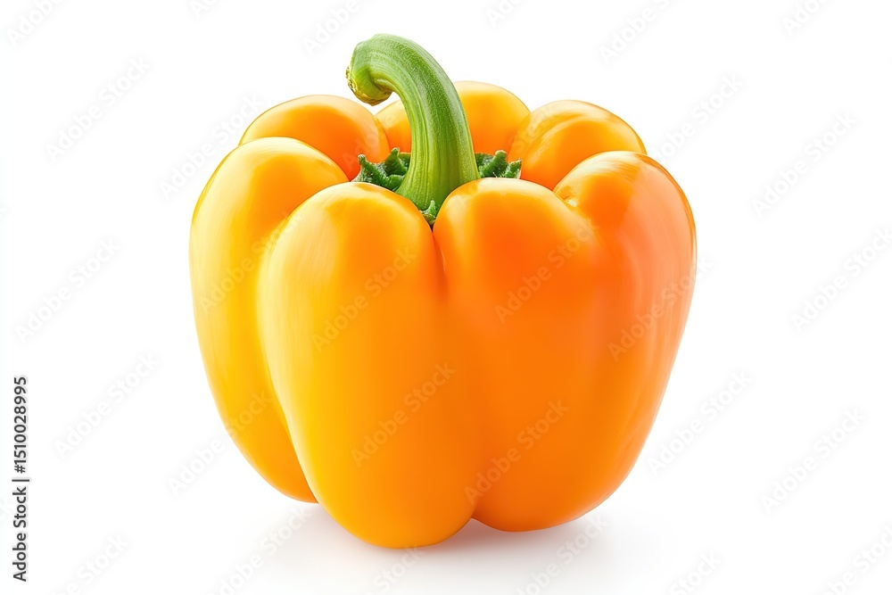 Vibrant orange bell pepper isolated on white background Vibrant orange bell pepper isolated on white background