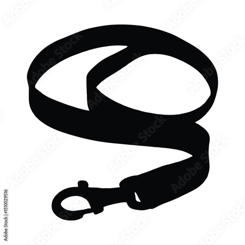 Simple dog leash silhouette illustration