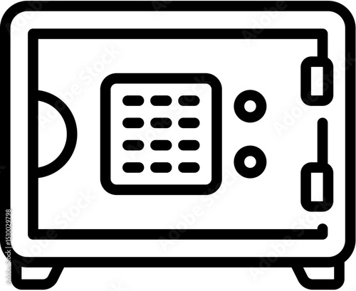 Survey, Key, Passpost, Map, Suitcase, ATM, Shower, Pool, Hotel, Conditioning Air line icon. Vector illustration. Editable stroke. stock illustration