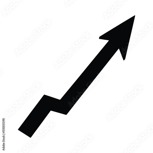 Abstract upward trending arrow silhouette