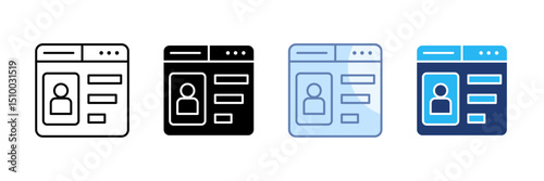 Landing Page Icon Set Multiple Style Collection
