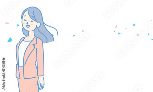 笑顔の女性のイラスト