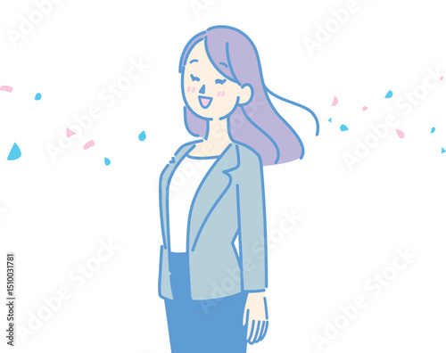 笑顔の女性のイラスト