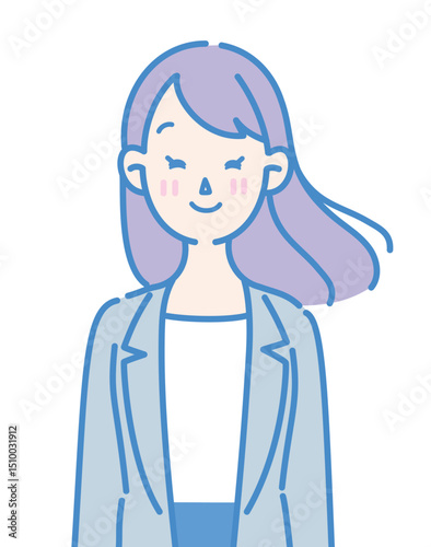 笑顔の女性のイラスト