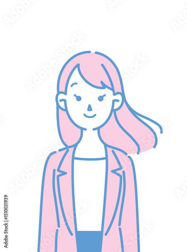 笑顔の女性のイラスト