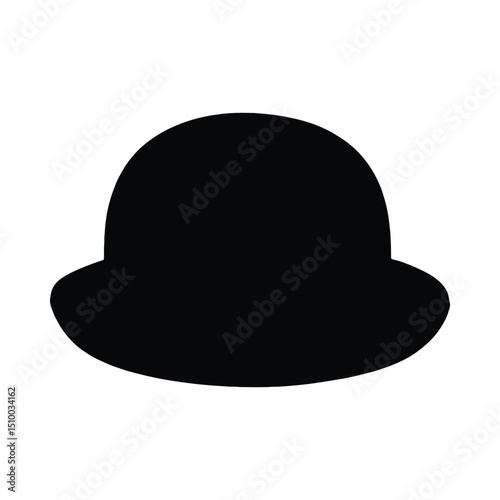 Simple bowler hat silhouette illustration