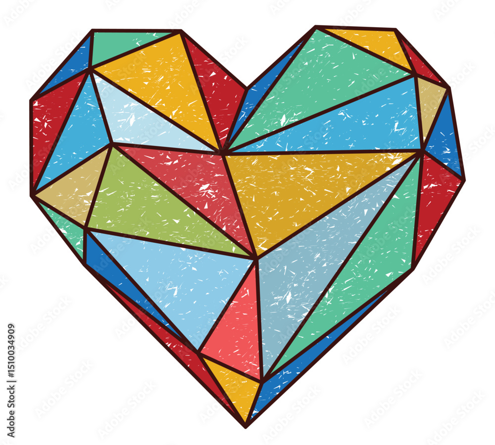Fototapeta premium The colored gemstone heart symbol.