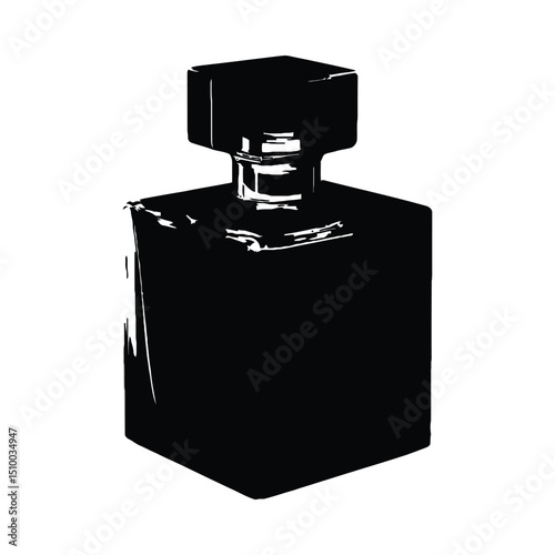 Square perfume bottle silhouette illustration