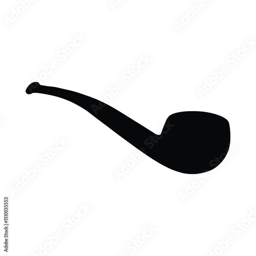 Simple smoking pipe silhouette illustration