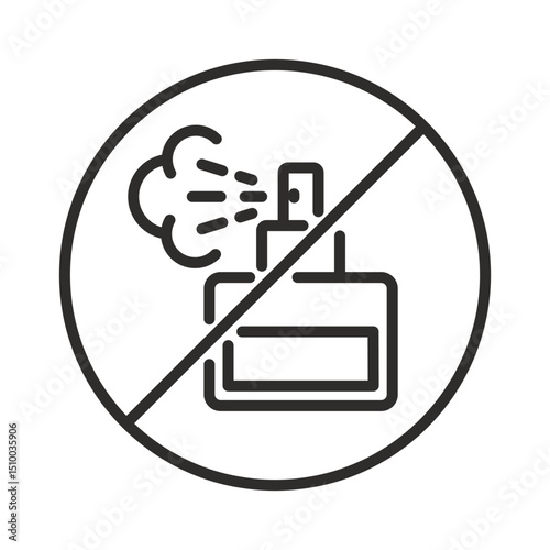No scent icon. Stop aroma. Does not contain odor. Linear vector illustration. Aroma free. Simple icons. Smell absence.