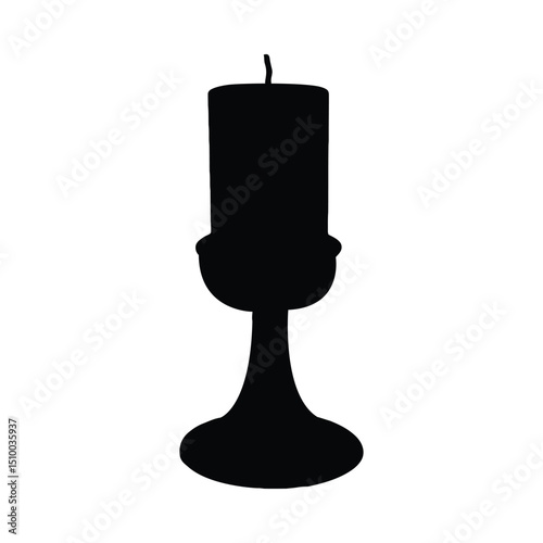 Candle in a candlestick silhouette