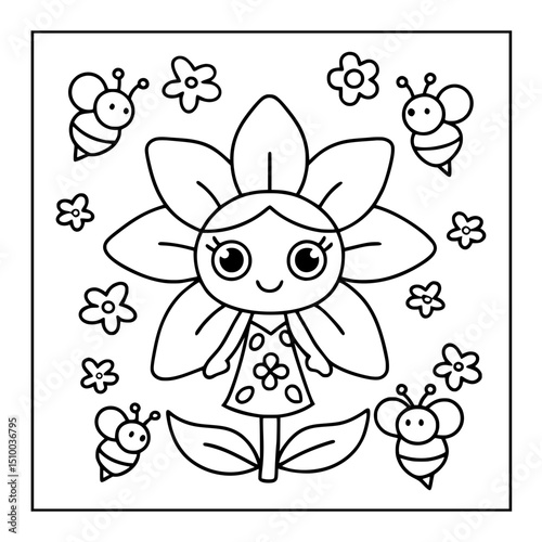 black and white coloring pages illustration