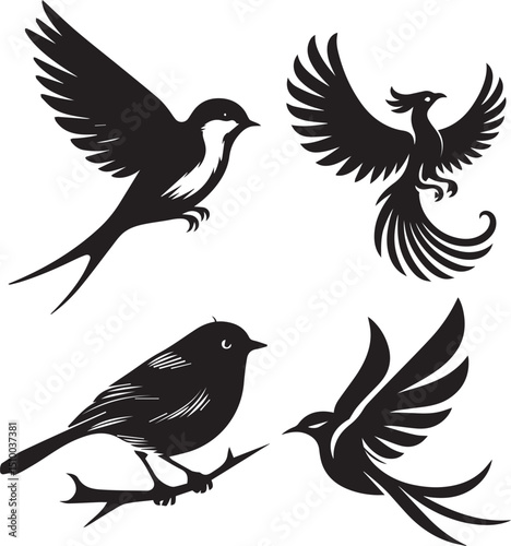 Bird vector silhouette illustration