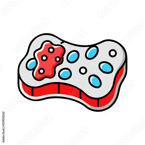 Bacteria on a sponge surface.