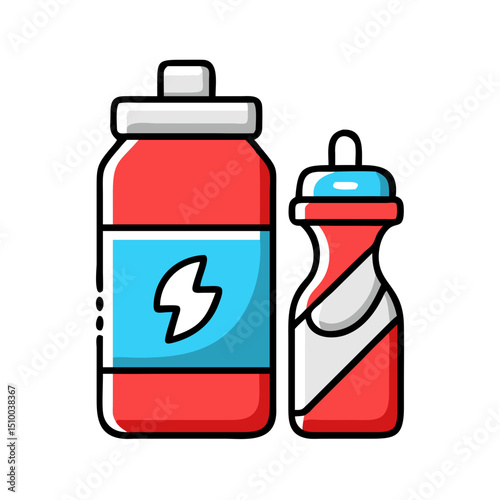 Sports energy drink bottles.