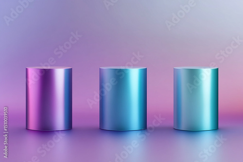 Gradient purple and teal cylinders for modern layout