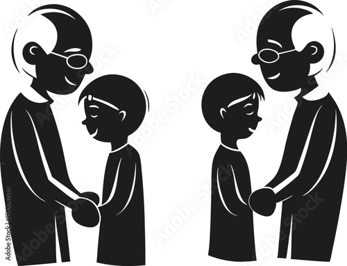 Grandparent and Grandchild Silhouette Set – Cherished Family Moments