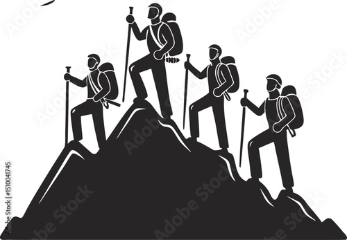 Hiker at the Peak" – A climber reaching the summit of a mountain.