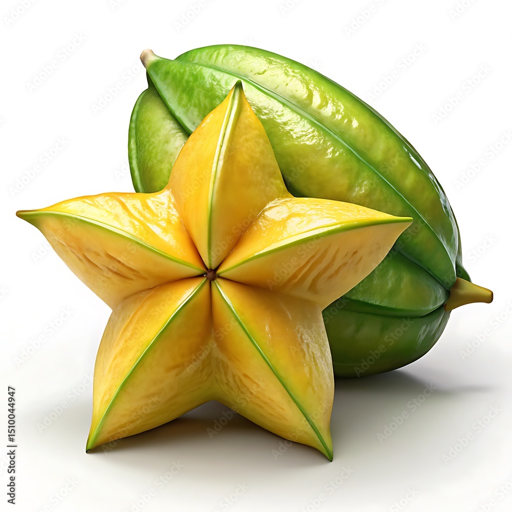 Fototapeta premium Starfruit on white background