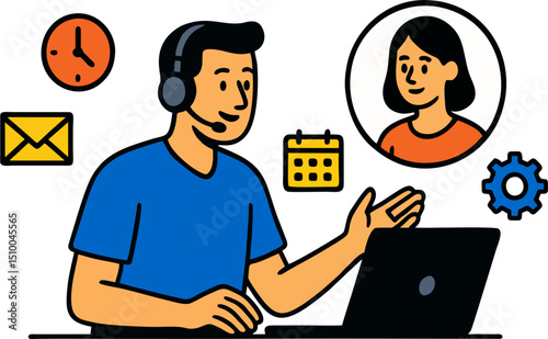 Online Help Support agent with customer
