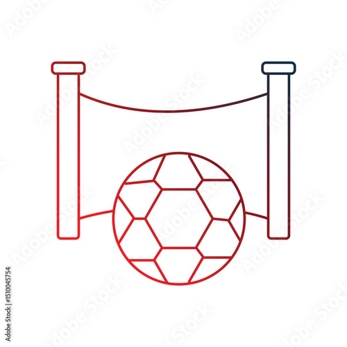 football gradient outline icon with white background vector stock illustration