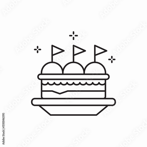Meatballs food on sticks icon vector sign