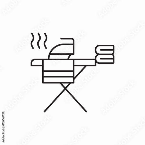 ironing board iron icon vector sign